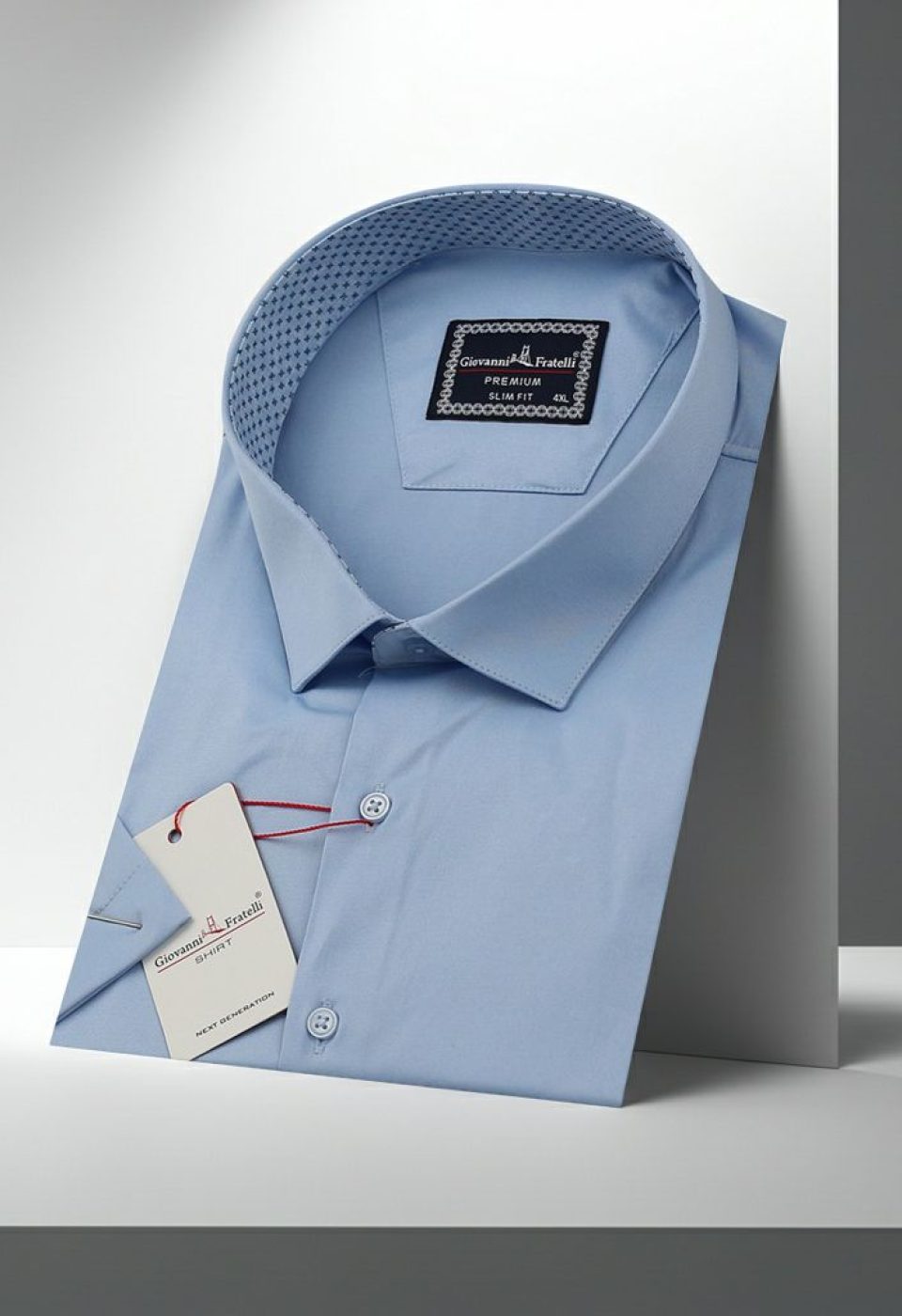 Büyük Beden Slim Fit Kısa Kol Düz Renk Erkek Gömlek 4GMK313049003