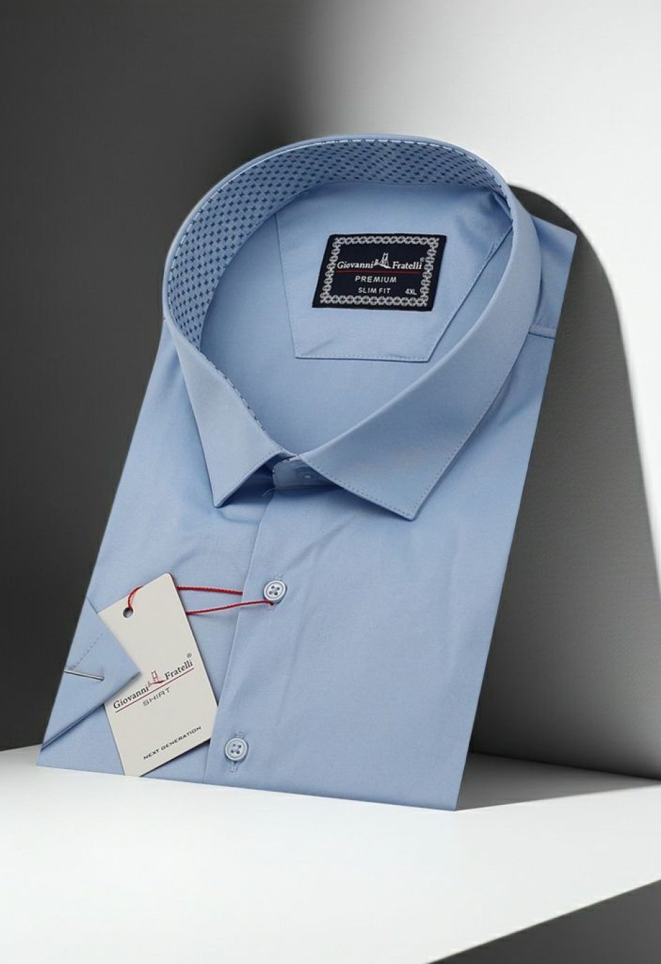 Büyük Beden Slim Fit Kısa Kol Düz Renk Erkek Gömlek 4GMK313049003