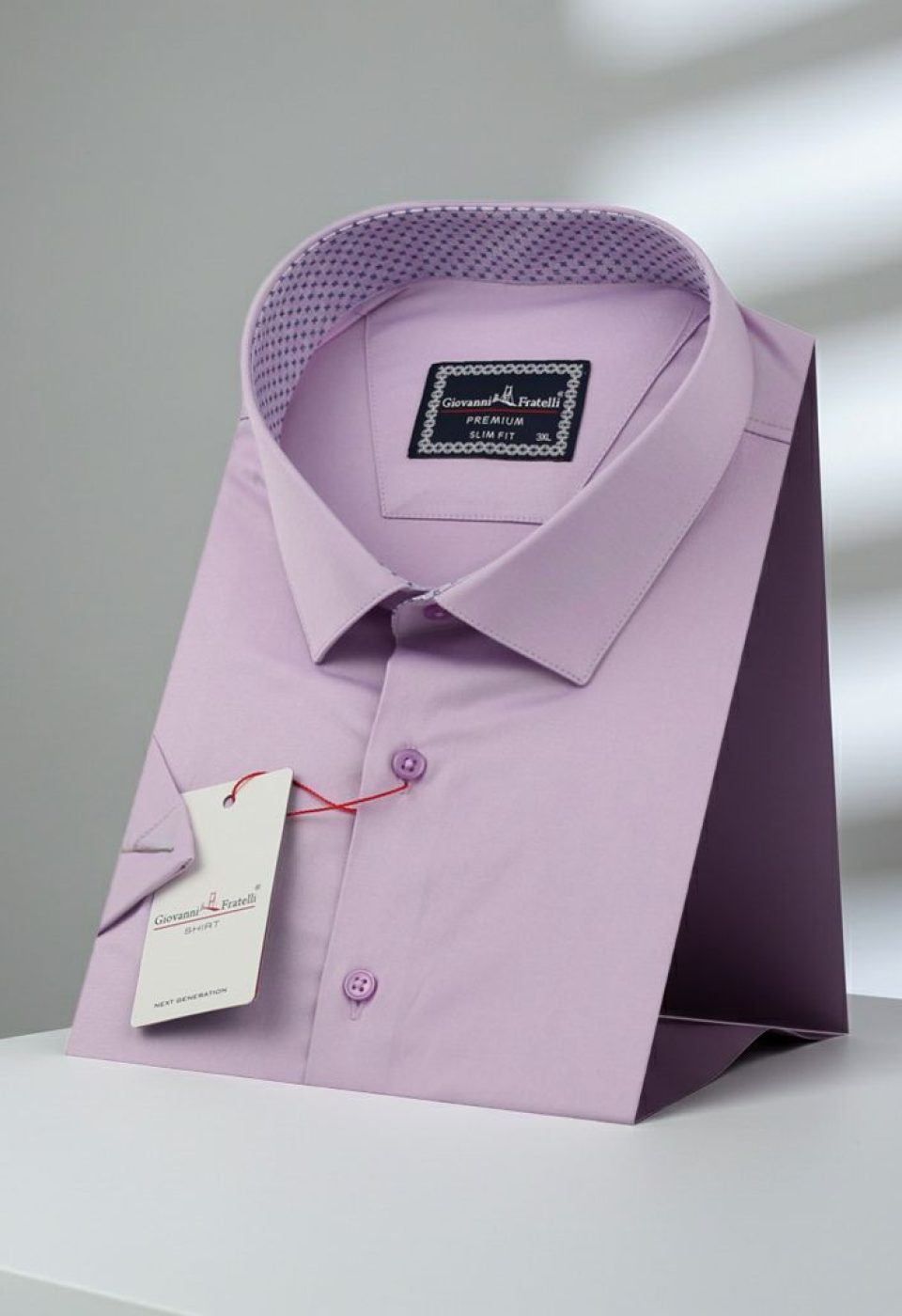 Büyük Beden Slim Fit Kısa Kol Düz Renk Erkek Gömlek 4GMK313049004