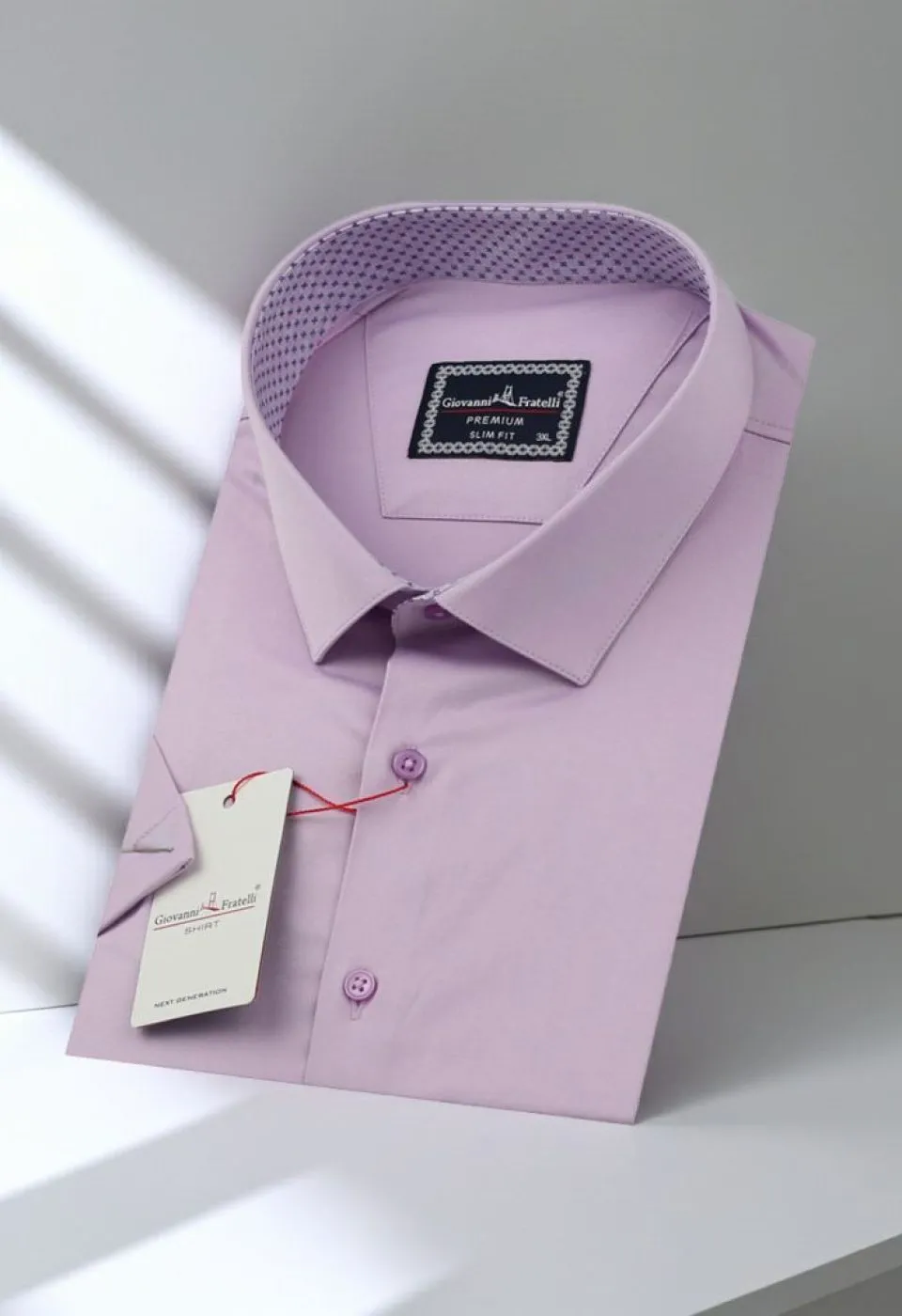 Büyük Beden Slim Fit Kısa Kol Düz Renk Erkek Gömlek 4GMK313049004