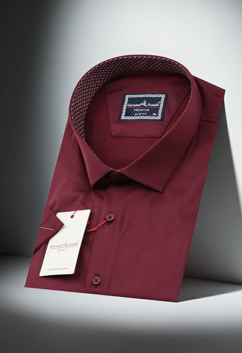 Büyük Beden Slim Fit Kısa Kol Düz Renk Erkek Gömlek 4GMK313049005