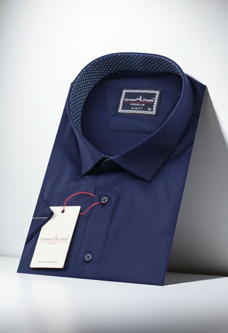 Büyük Beden Slim Fit Kısa Kol Düz Renk Erkek Gömlek 4GMK313049006