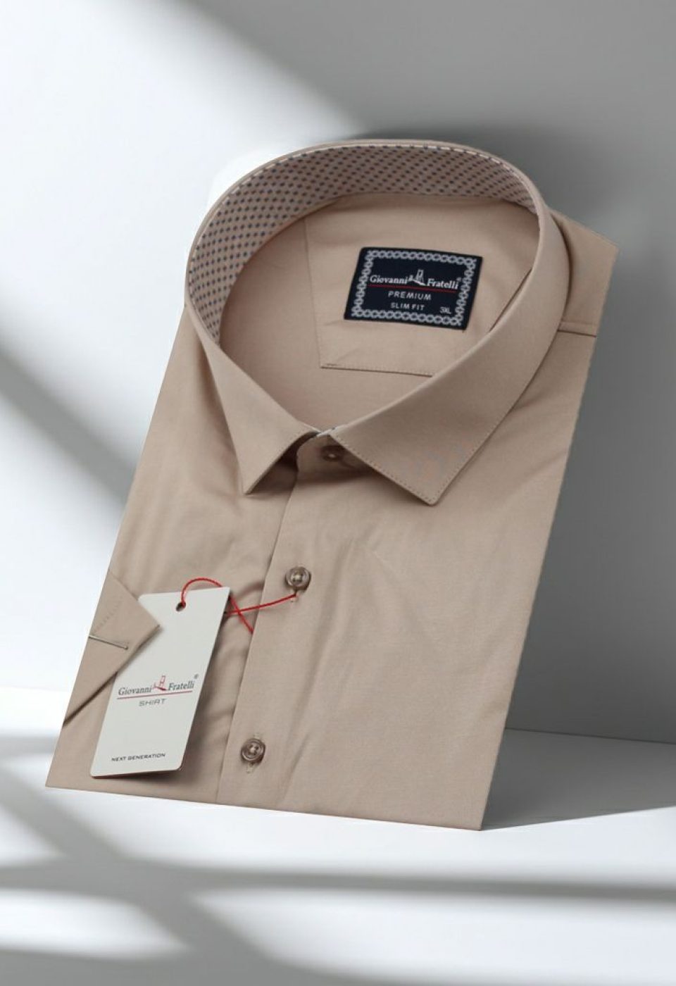 Büyük Beden Slim Fit Kısa Kol Düz Renk Erkek Gömlek 4GMK313049007