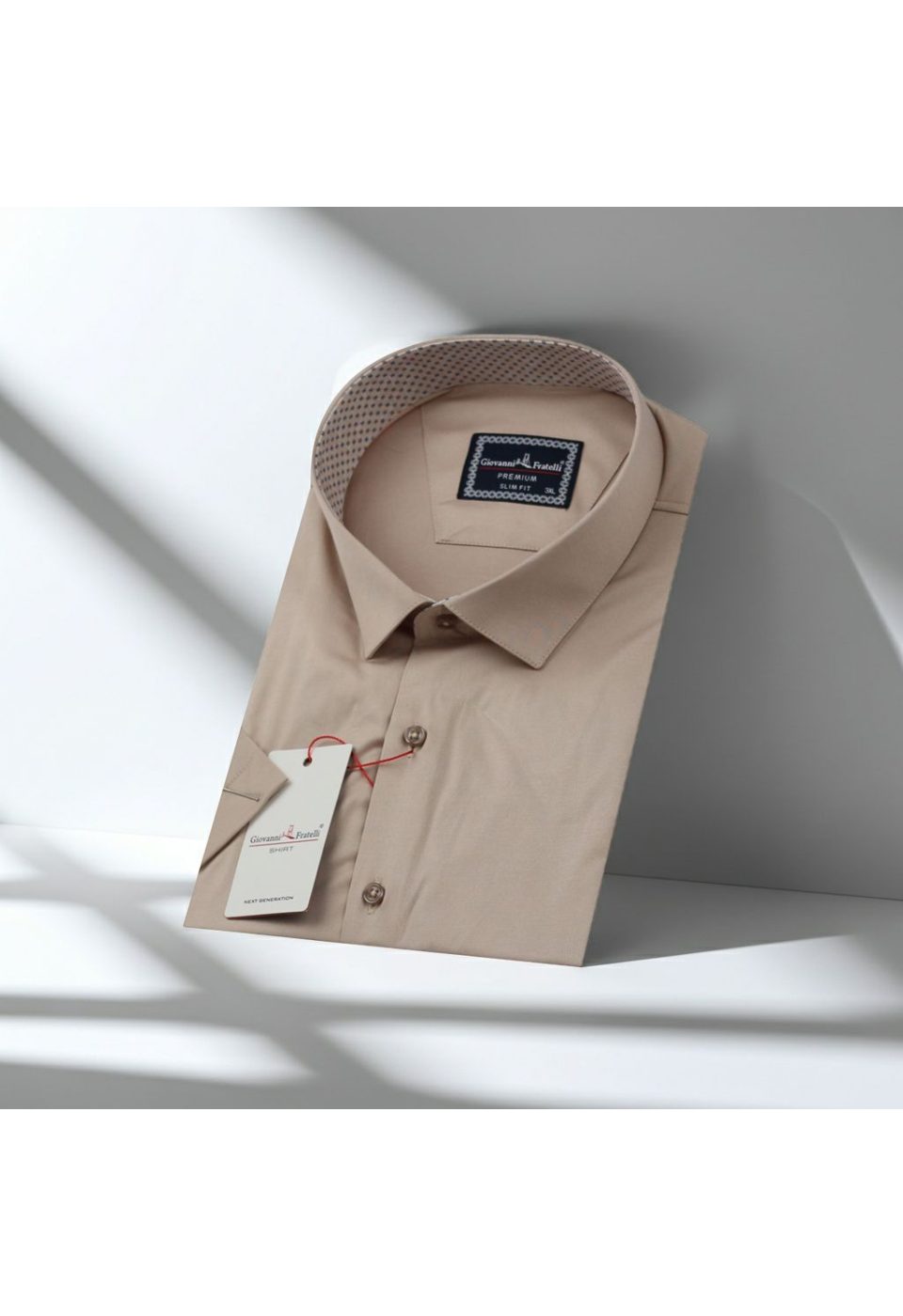 Büyük Beden Slim Fit Kısa Kol Düz Renk Erkek Gömlek 4GMK313049007 - Giovanni Fratelli