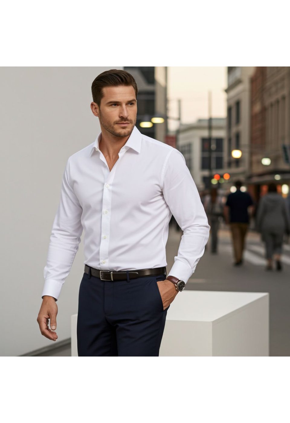Büyük Beden Slim Fit Uzun Kol Düz Renk Saten Erkek Gömlek 4GMK313052001 - Giovanni Fratelli