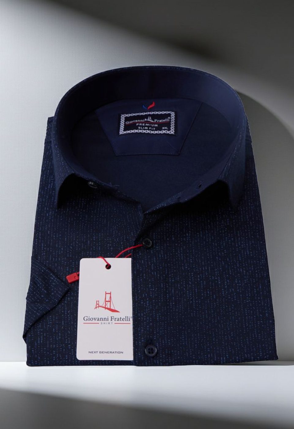 Büyük Beden Slim Fit Kısa Kol Desenli Erkek Gömlek 4GMK313056003