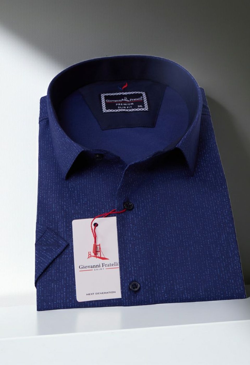 Büyük Beden Slim Fit Kısa Kol Desenli Erkek Gömlek 4GMK313056005