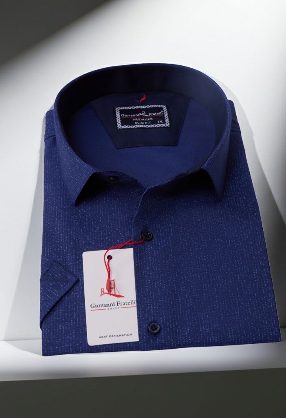Büyük Beden Slim Fit Kısa Kol Desenli Erkek Gömlek 4GMK313056005