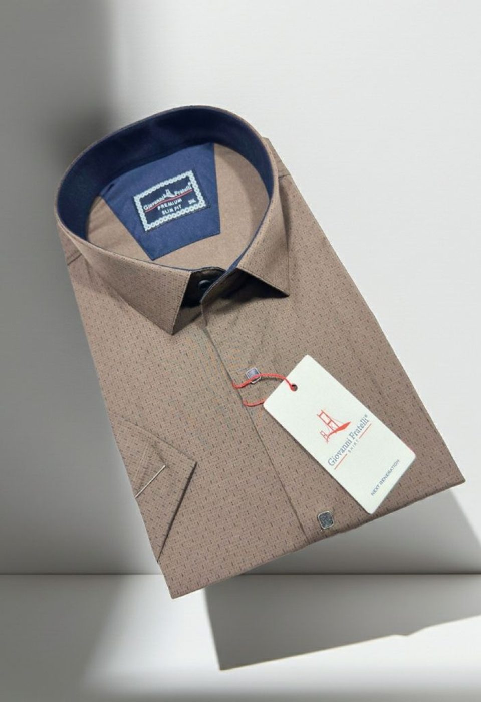 Büyük Beden Slim Fit Kısa Kol Desenli Erkek Gömlek 4GMK313057003