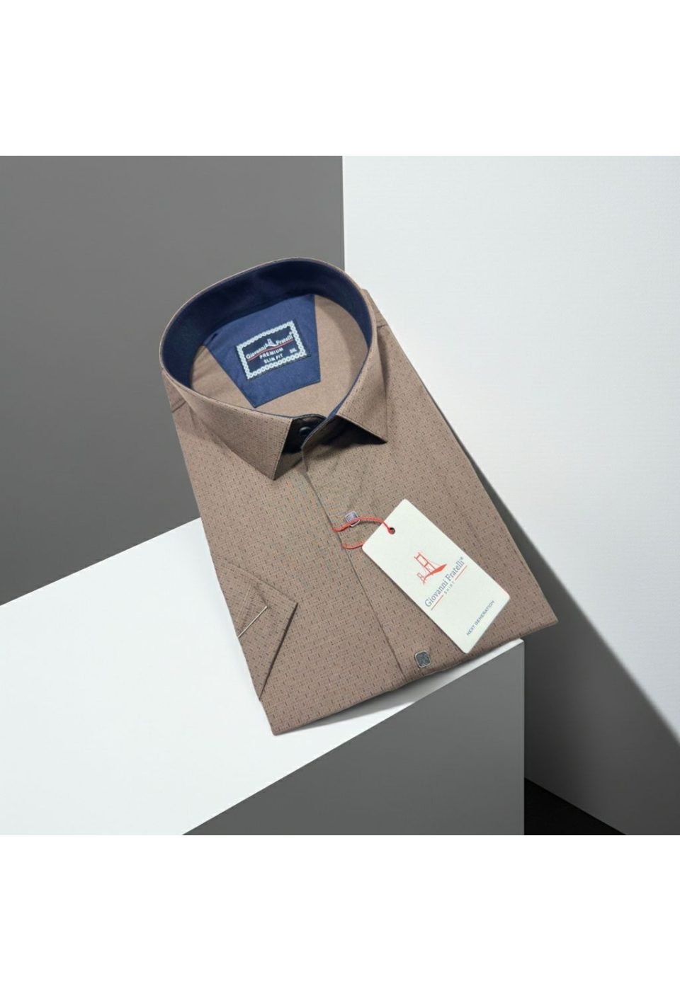 Büyük Beden Slim Fit Kısa Kol Desenli Erkek Gömlek 4GMK313057003 - Giovanni Fratelli