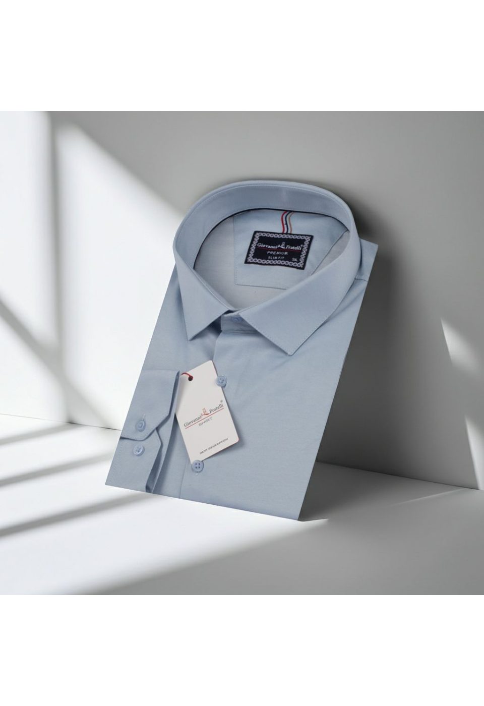Büyük Beden Slim Fit Uzun Kol Düz Renk Saten Erkek Gömlek 4GMK313060004 - Giovanni Fratelli
