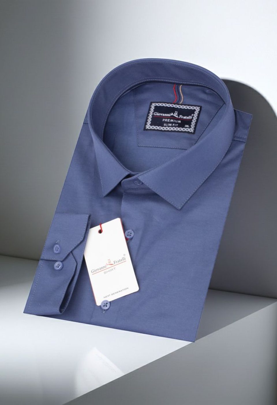 Büyük Beden Slim Fit Uzun Kol Düz Renk Saten Erkek Gömlek 4GMK313060005