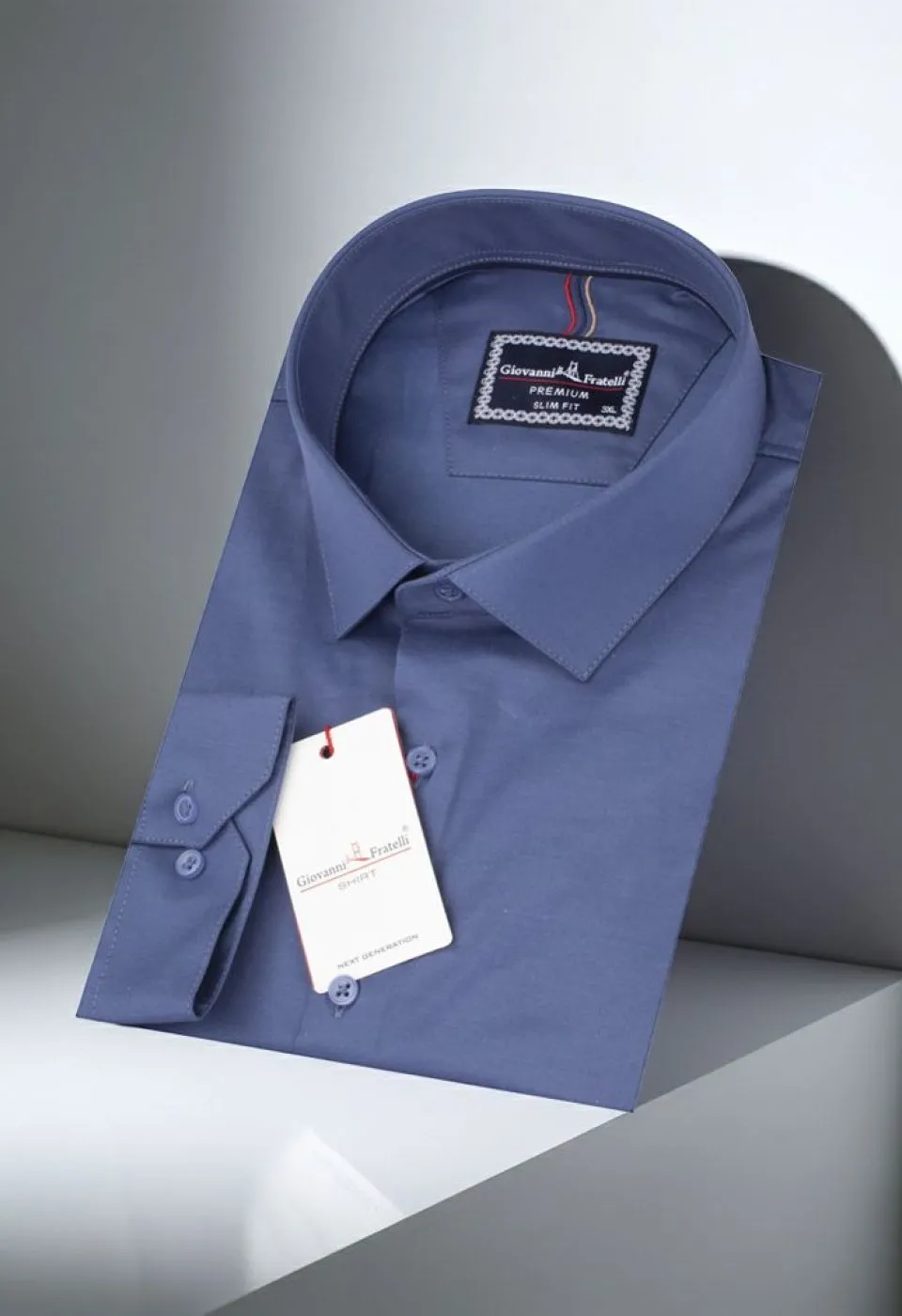 Büyük Beden Slim Fit Uzun Kol Düz Renk Saten Erkek Gömlek 4GMK313060005