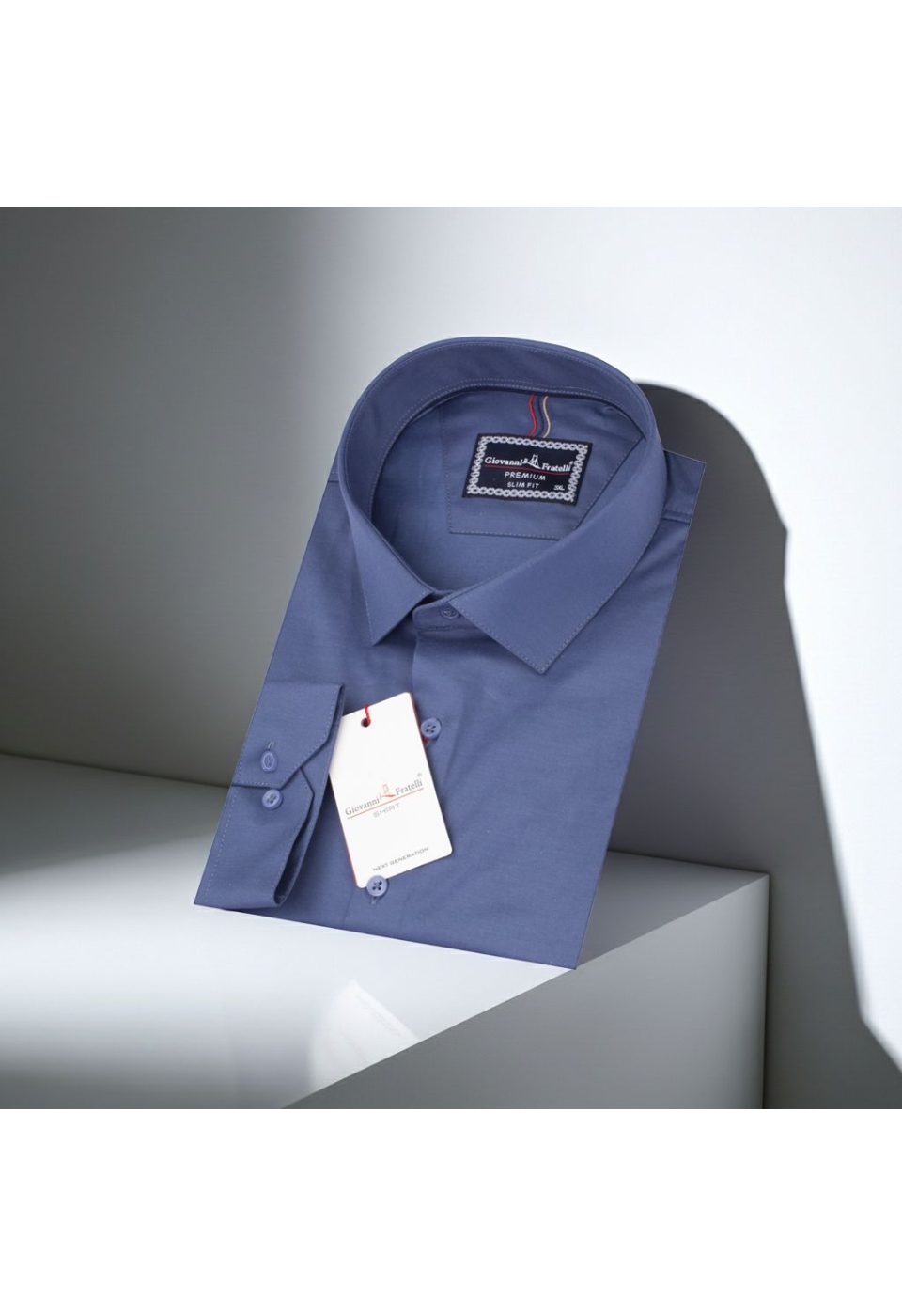 Büyük Beden Slim Fit Uzun Kol Düz Renk Saten Erkek Gömlek 4GMK313060005 - Giovanni Fratelli