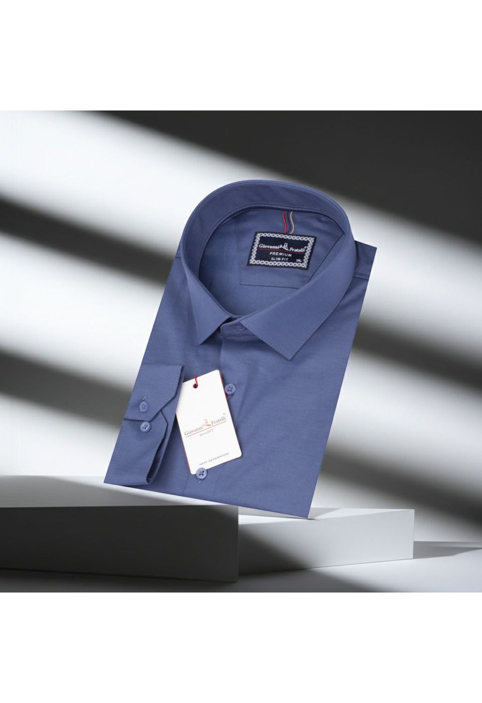 Büyük Beden Slim Fit Uzun Kol Düz Renk Saten Erkek Gömlek 4GMK313060005 - Giovanni Fratelli