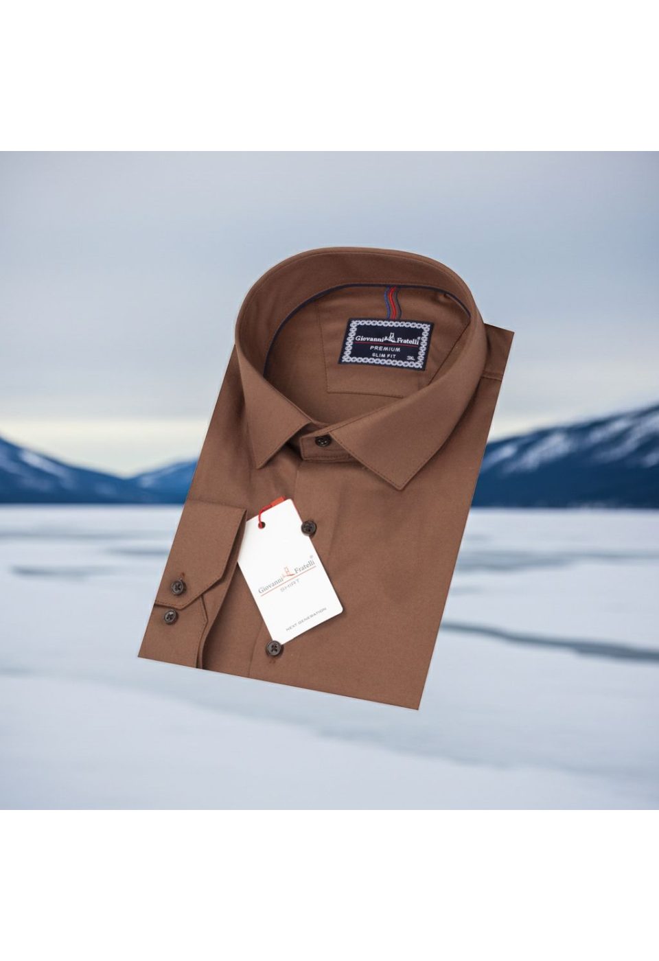 3060 BT CR SATIN 006 Büyük Beden Slim Fit Uzun Kol Düz Renk Saten Erkek Gömlek 4GMK313060006 - Giovanni Fratelli