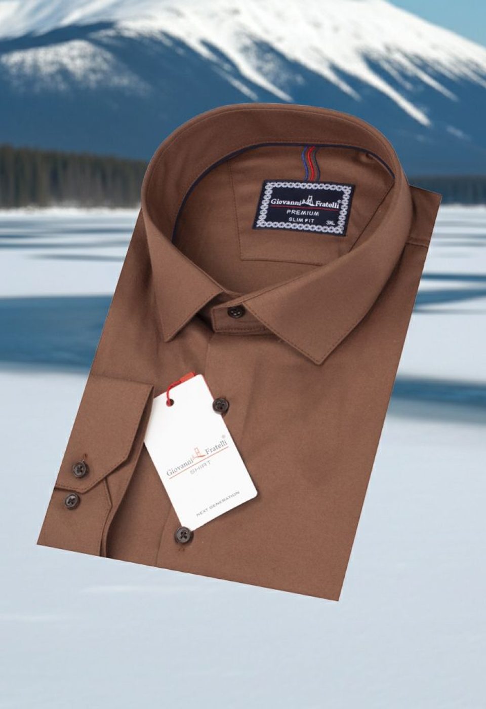 Büyük Beden Slim Fit Uzun Kol Düz Renk Saten Erkek Gömlek 4GMK313060006