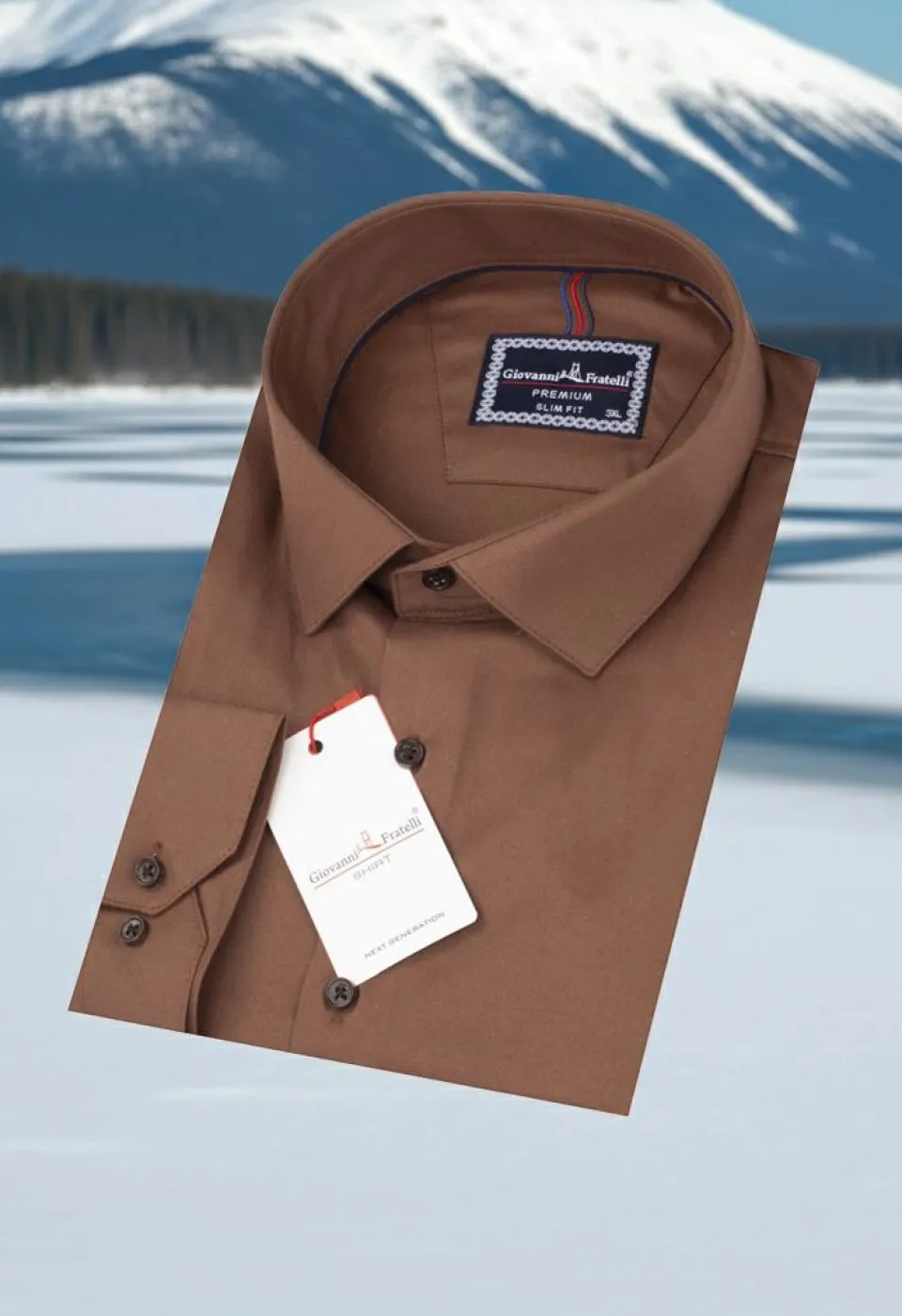 Büyük Beden Slim Fit Uzun Kol Düz Renk Saten Erkek Gömlek 4GMK313060006