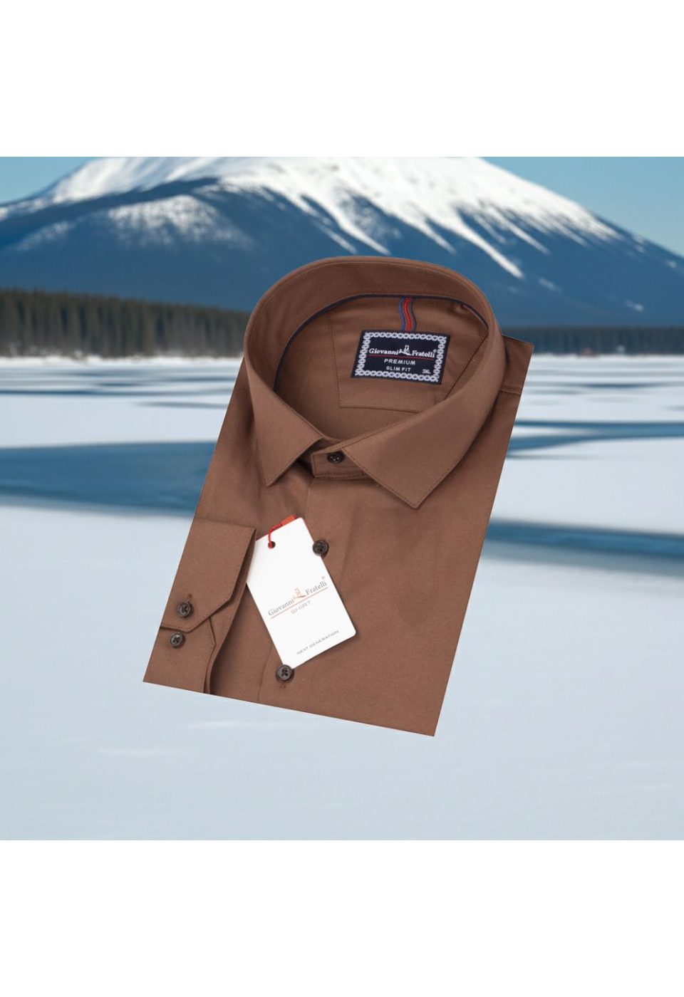 3060 BT CR SATIN 006 Büyük Beden Slim Fit Uzun Kol Düz Renk Saten Erkek Gömlek 4GMK313060006 - Giovanni Fratelli