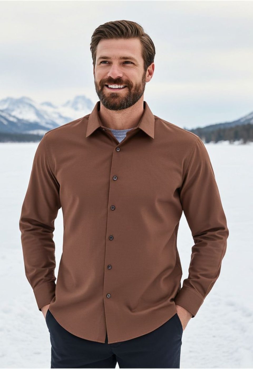 3060 BT CR SATIN 006 Büyük Beden Slim Fit Uzun Kol Düz Renk Saten Erkek Gömlek 4GMK313060006 - Giovanni Fratelli