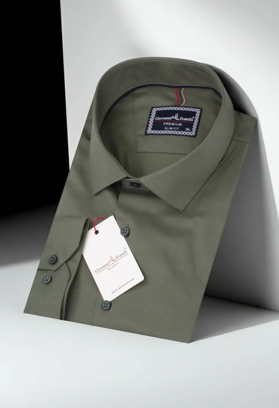 Büyük Beden Slim Fit Uzun Kol Düz Renk Saten Erkek Gömlek 4GMK313060007