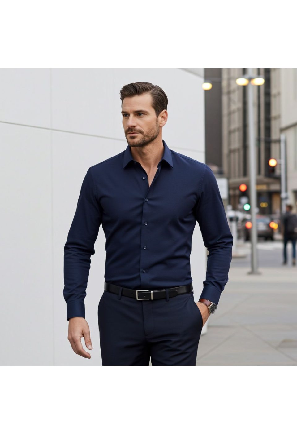 Büyük Beden Slim Fit Uzun Kol Düz Renk Saten Erkek Gömlek 4GMK313060009 - Giovanni Fratelli