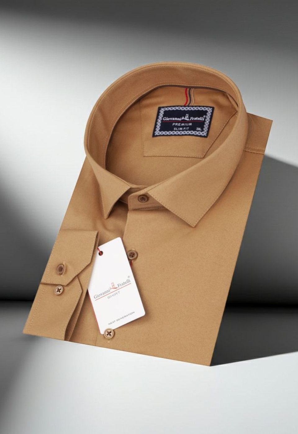 Büyük Beden Slim Fit Uzun Kol Düz Renk Saten Erkek Gömlek 4GMK313060010