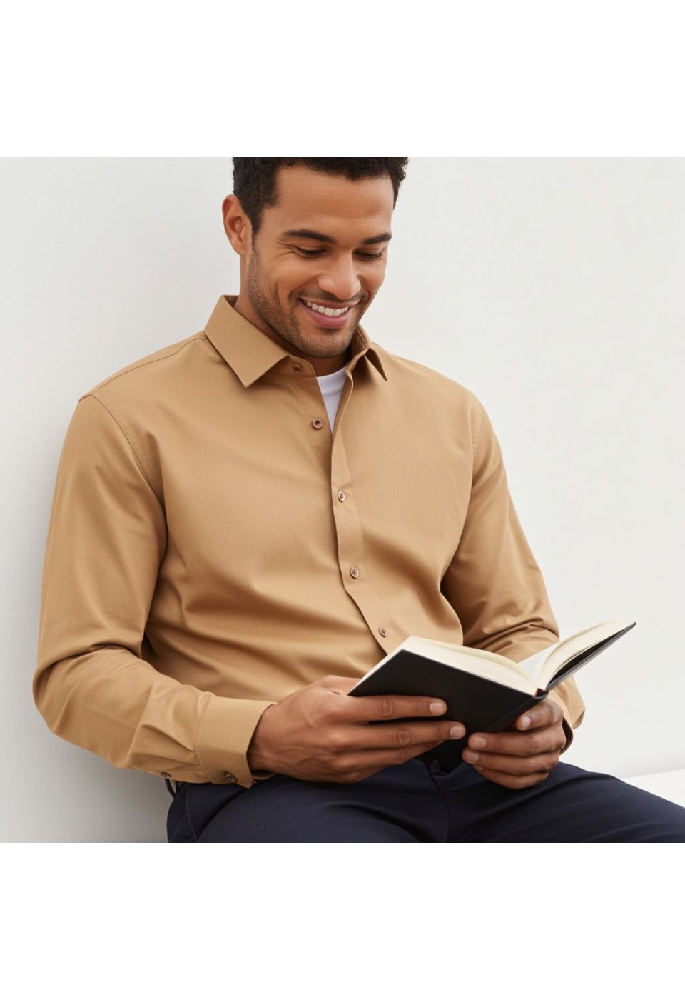 Büyük Beden Slim Fit Uzun Kol Düz Renk Saten Erkek Gömlek 4GMK313060010 - Giovanni Fratelli