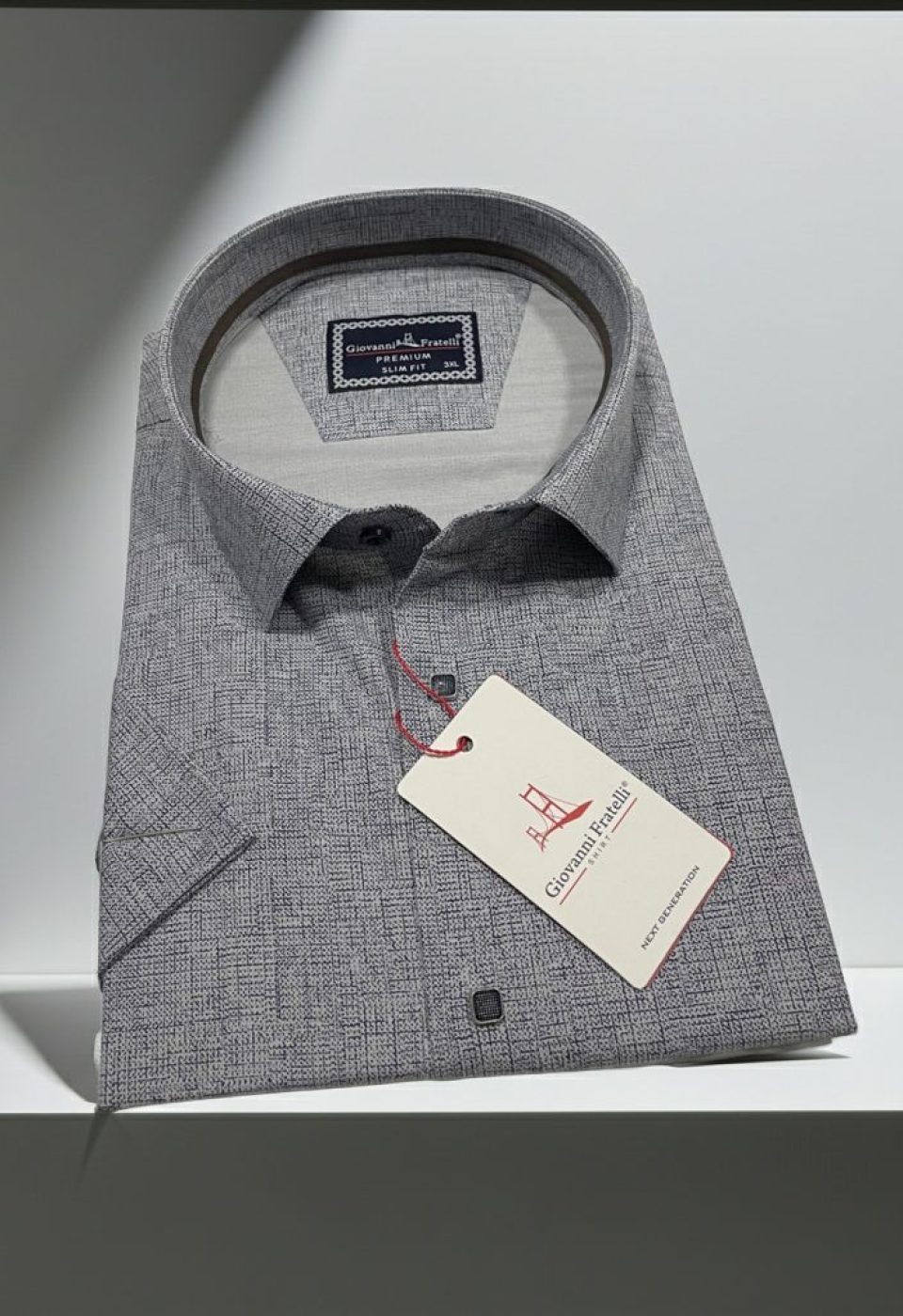 Büyük Beden Slim Fit Kısa Kol Desenli Erkek Gömlek 4GMK313061002