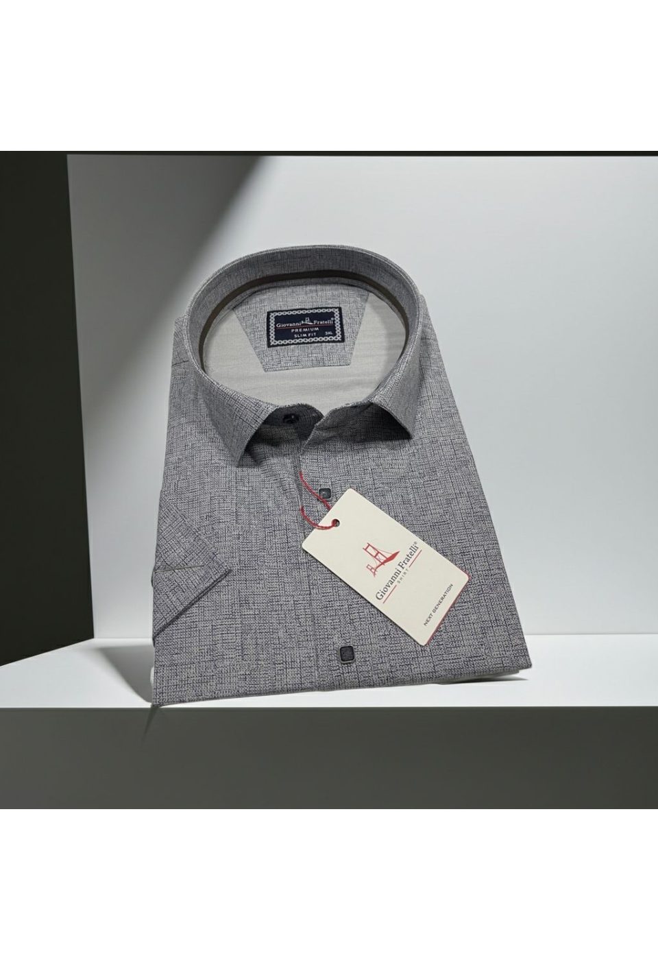 3061 BT CR K 002 Büyük Beden Slim Fit Kısa Kol Desenli Erkek Gömlek 4GMK313061002 - Giovanni Fratelli
