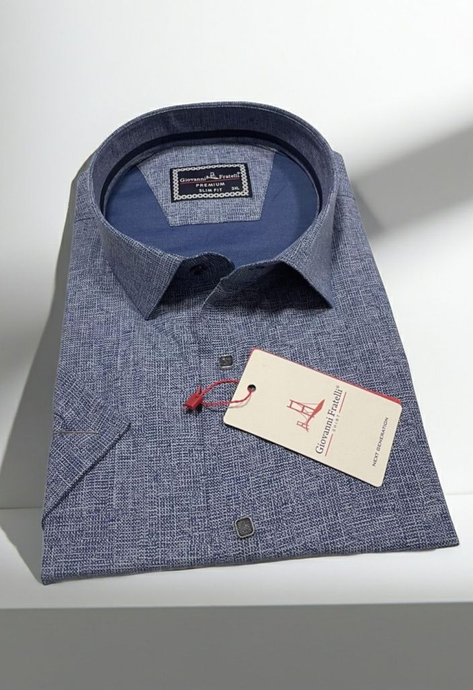 Büyük Beden Slim Fit Kısa Kol Desenli Erkek Gömlek 4GMK313061004