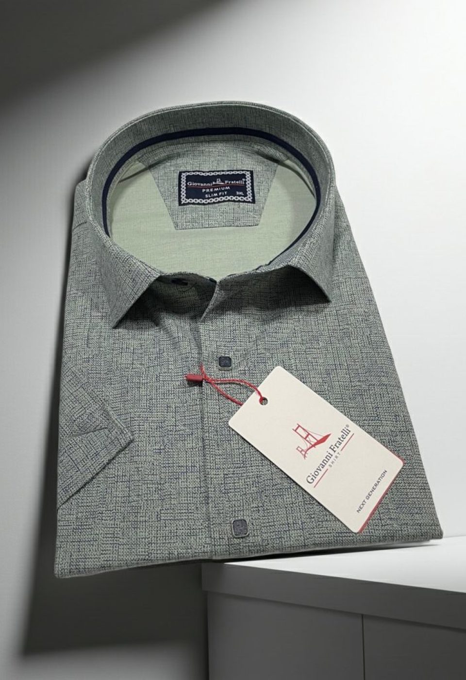 Büyük Beden Slim Fit Kısa Kol Desenli Erkek Gömlek 4GMK313061006