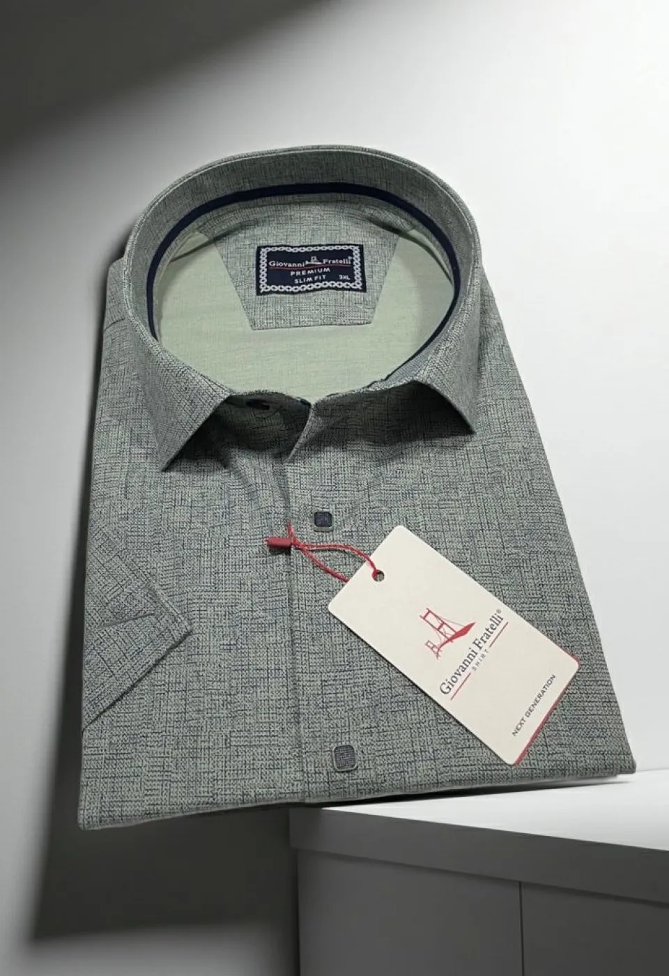 Büyük Beden Slim Fit Kısa Kol Desenli Erkek Gömlek 4GMK313061006