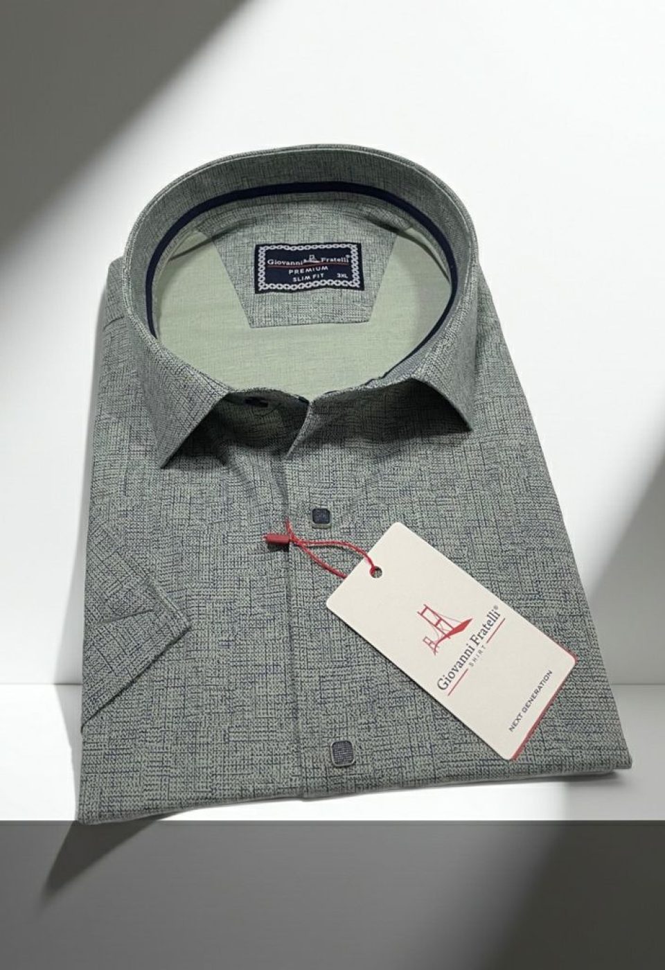 Büyük Beden Slim Fit Kısa Kol Desenli Erkek Gömlek 4GMK313061006