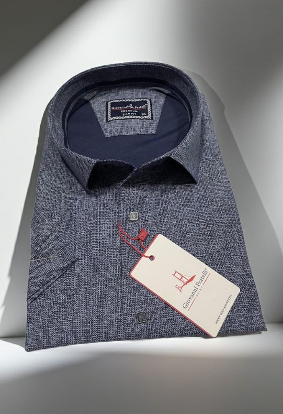 Büyük Beden Slim Fit Kısa Kol Desenli Erkek Gömlek 4GMK313061007