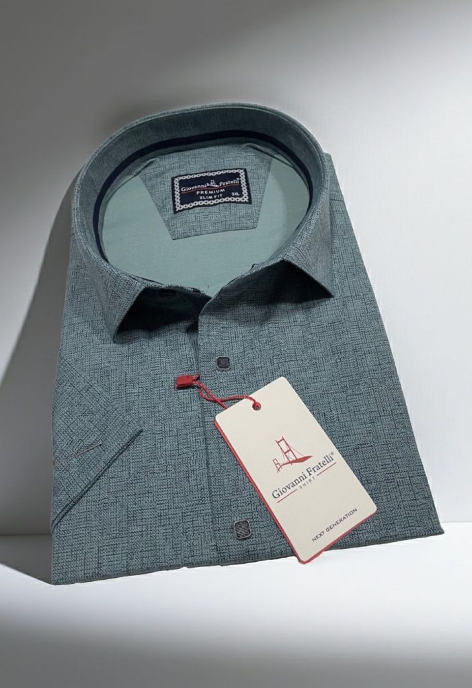 Büyük Beden Slim Fit Kısa Kol Desenli Erkek Gömlek 4GMK313061008