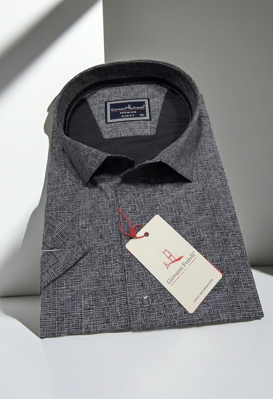 Büyük Beden Slim Fit Kısa Kol Desenli Erkek Gömlek 4GMK313061009