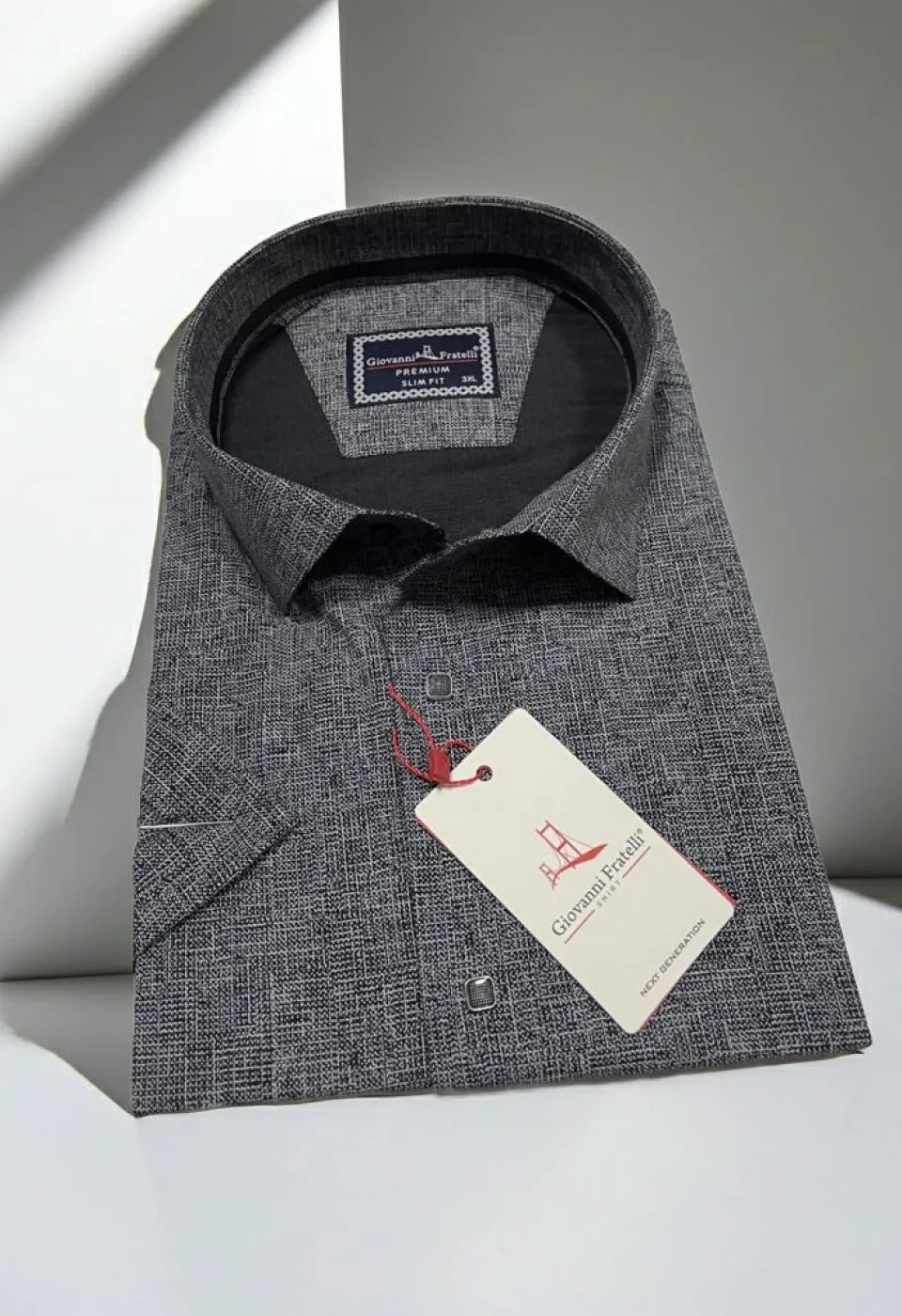 Büyük Beden Slim Fit Kısa Kol Desenli Erkek Gömlek 4GMK313061009