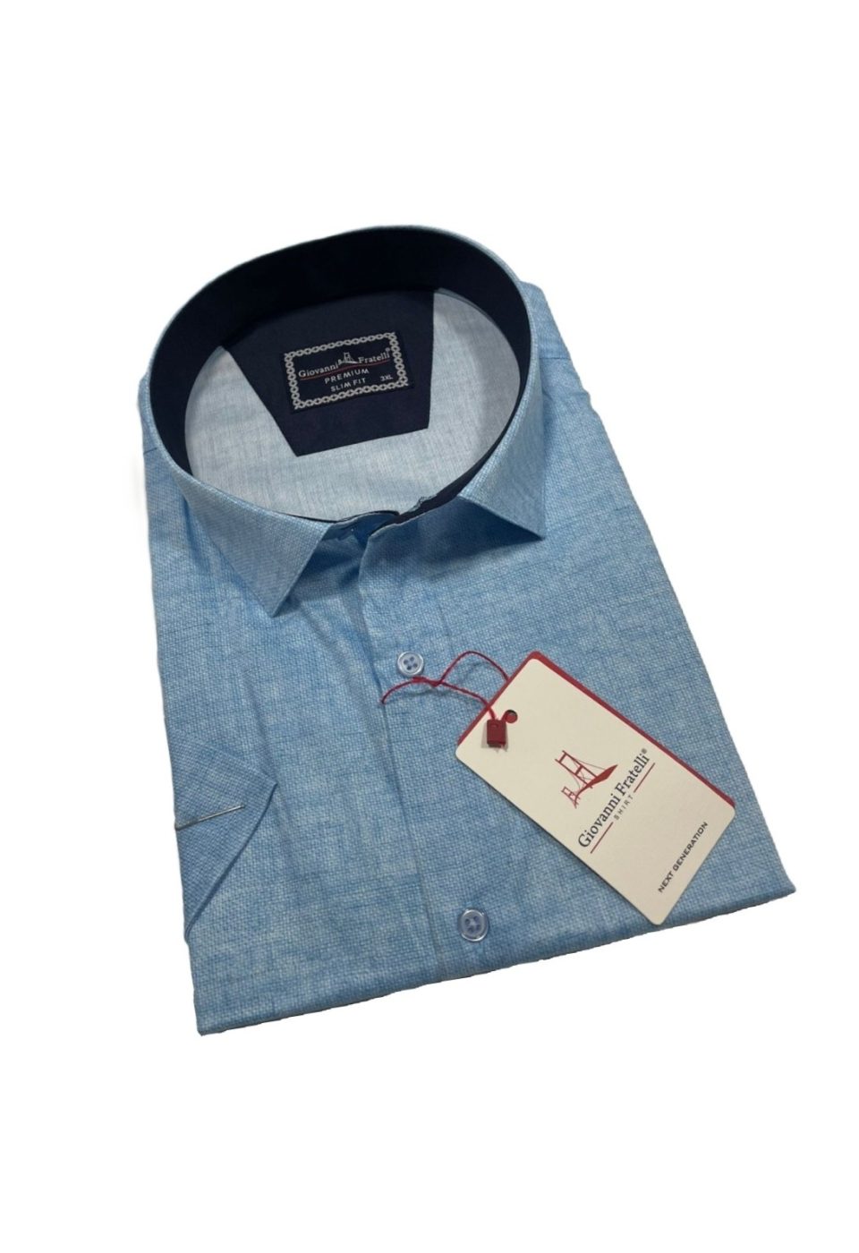Büyük Beden Slim Fit Kısa Kol Desenli Kott Erkek Gömlek 4GMK313062001 - Giovanni Fratelli