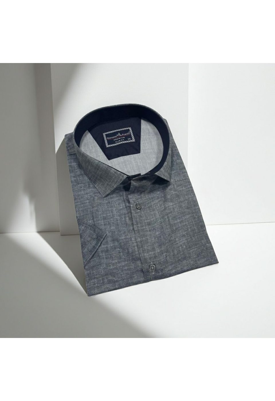Büyük Beden Slim Fit Kısa Kol Desenli Kott Erkek Gömlek 4GMK313062003 - Giovanni Fratelli