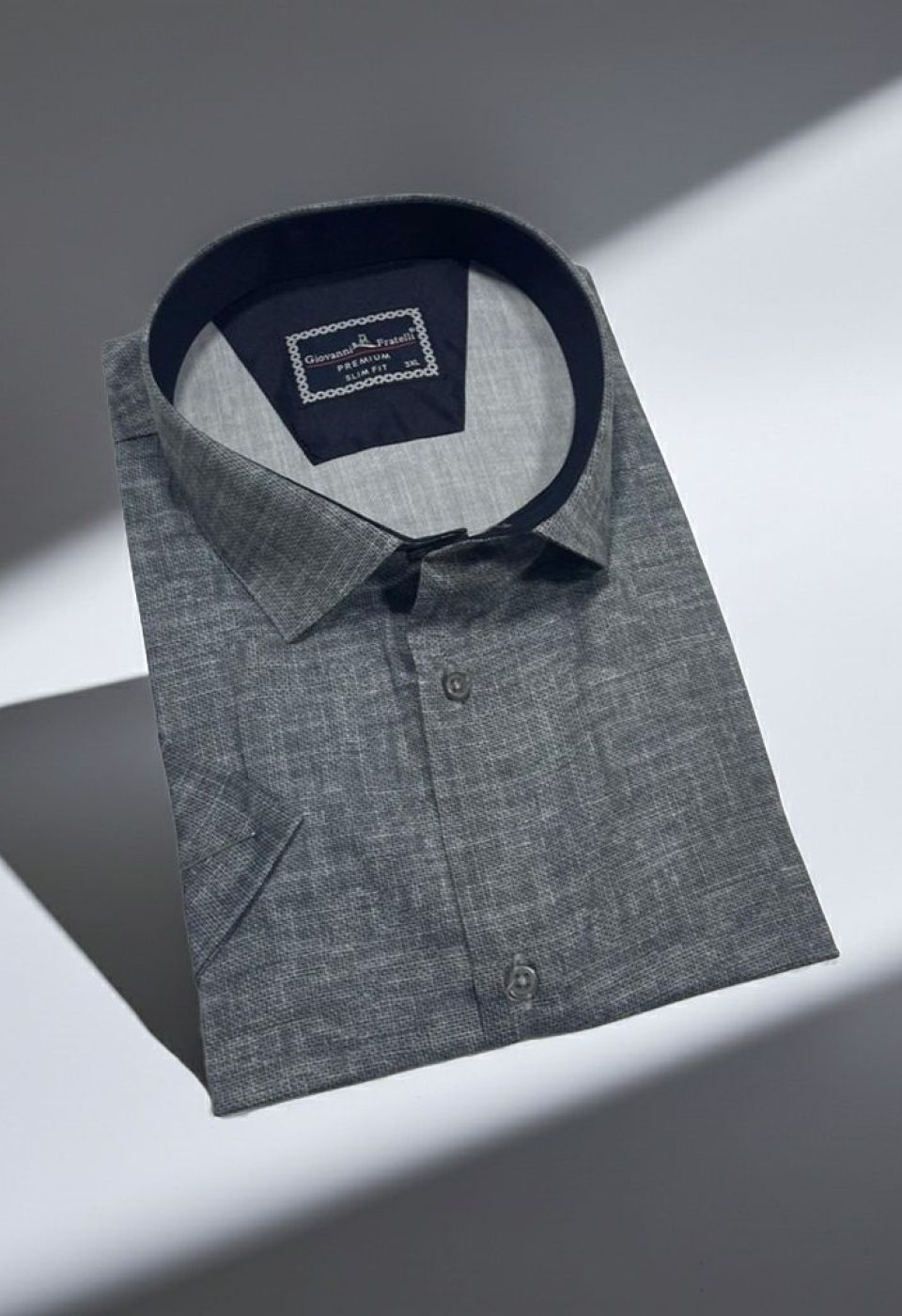 Büyük Beden Slim Fit Kısa Kol Desenli Kott Erkek Gömlek 4GMK313062003