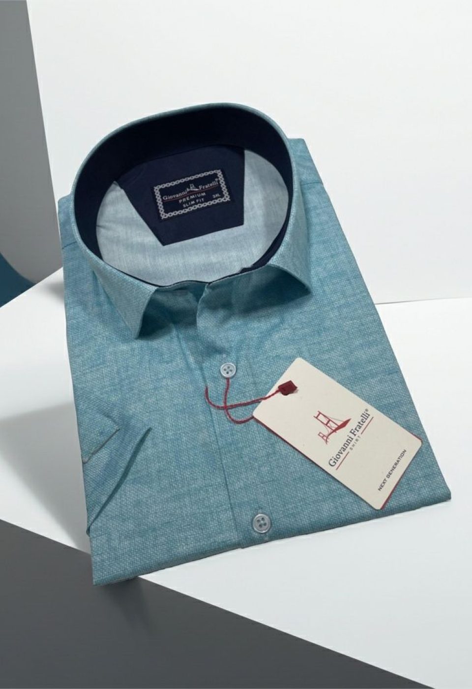 Büyük Beden Slim Fit Kısa Kol Desenli Kott Erkek Gömlek 4GMK313062004