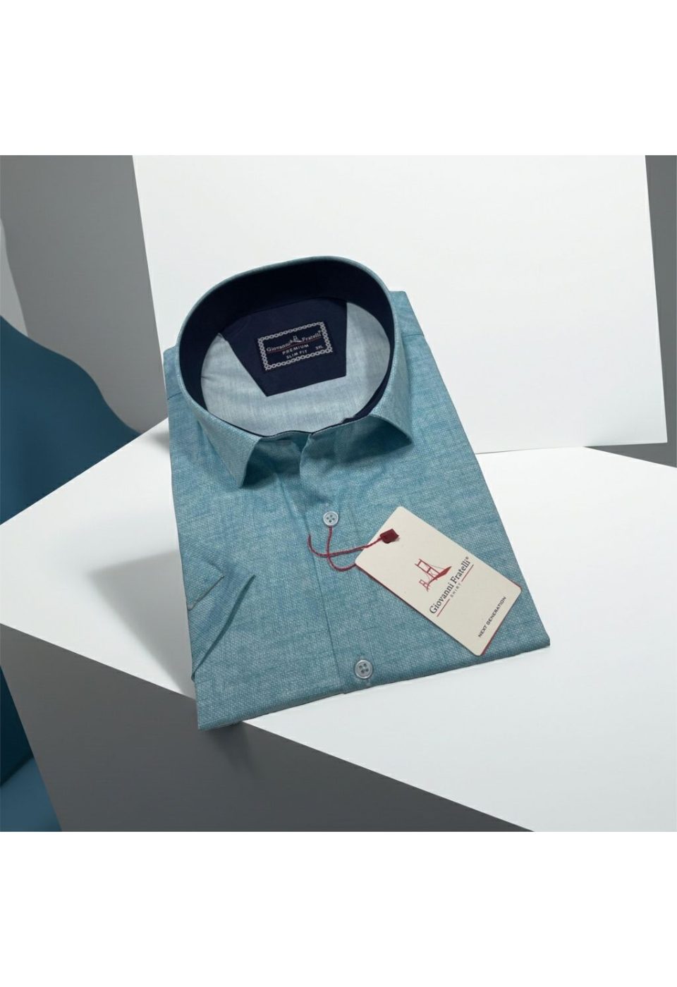Büyük Beden Slim Fit Kısa Kol Desenli Kott Erkek Gömlek 4GMK313062004 - Giovanni Fratelli