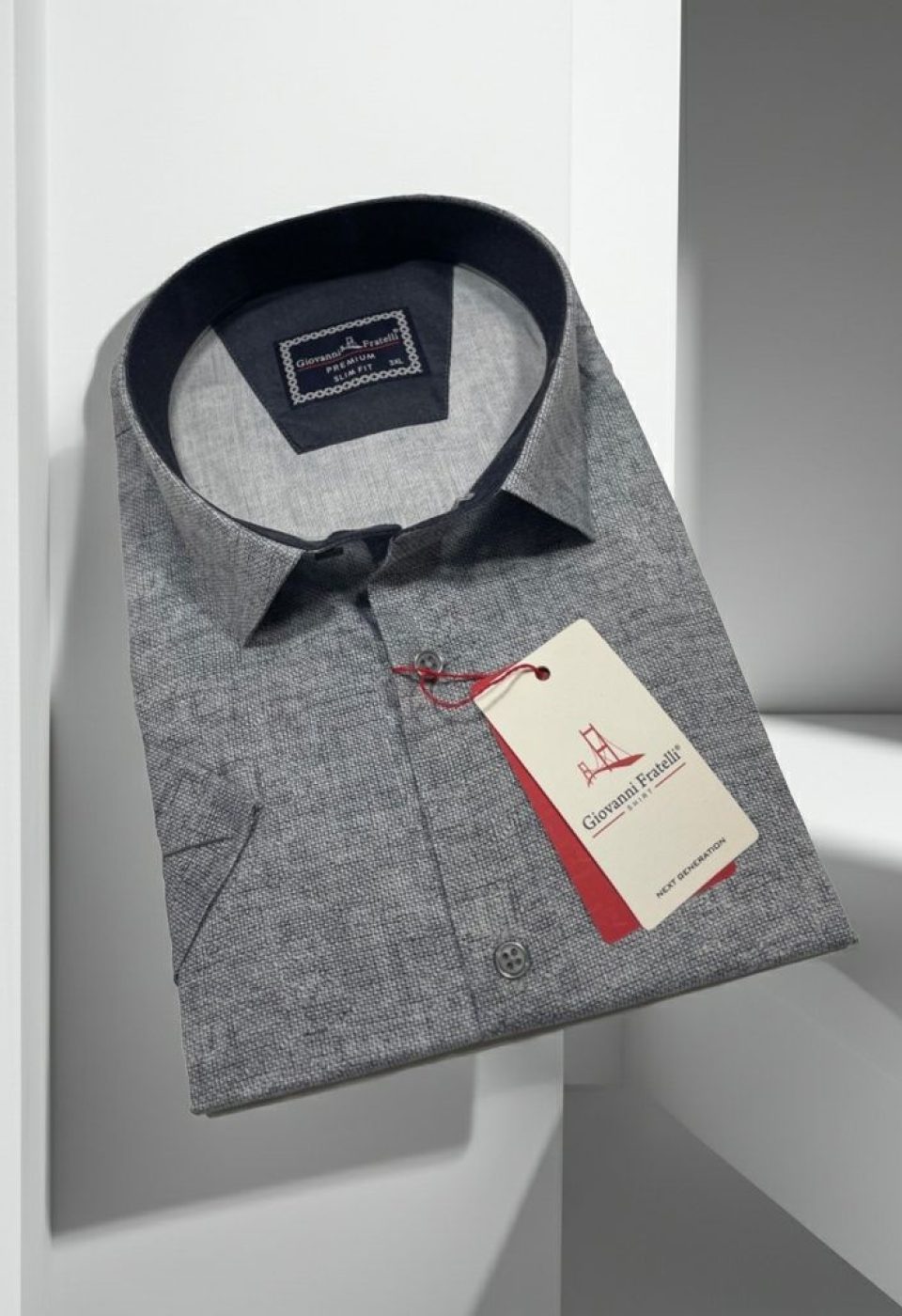 Büyük Beden Slim Fit Kısa Kol Desenli Kott Erkek Gömlek 4GMK313062005