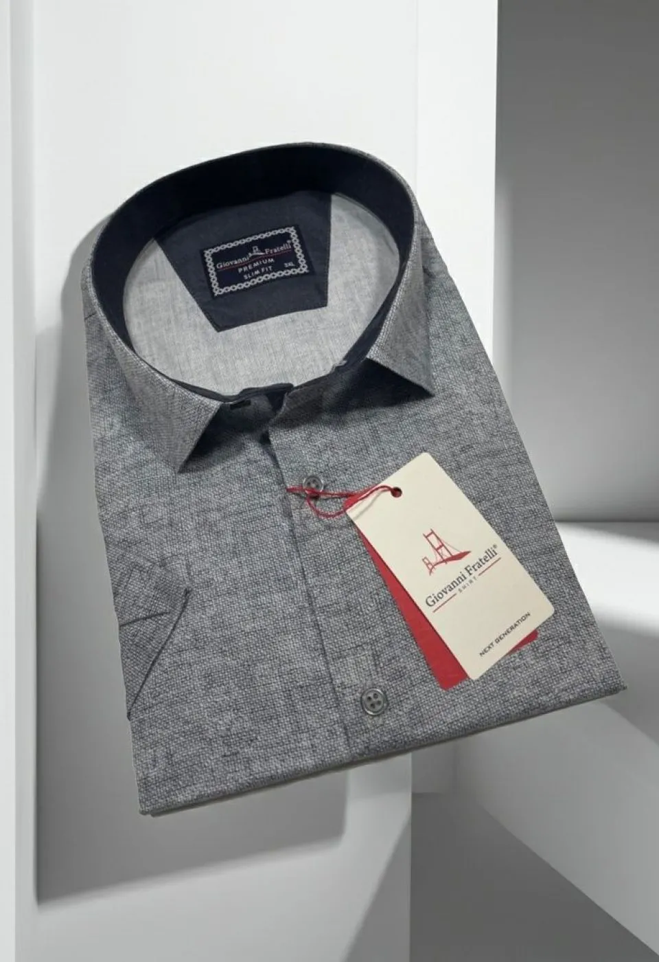 Büyük Beden Slim Fit Kısa Kol Desenli Kott Erkek Gömlek 4GMK313062005