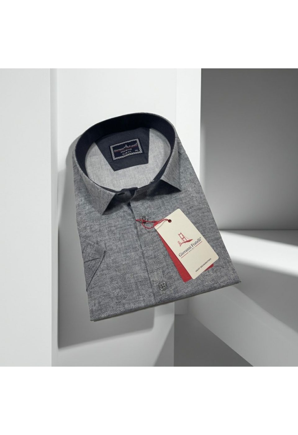Büyük Beden Slim Fit Kısa Kol Desenli Kott Erkek Gömlek 4GMK313062005 - Giovanni Fratelli