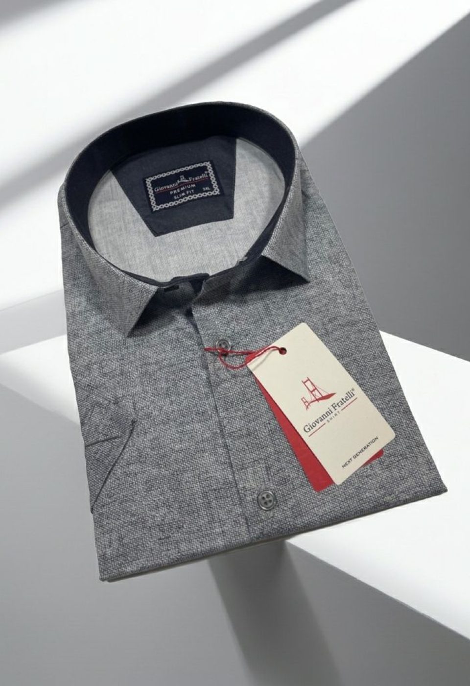 Büyük Beden Slim Fit Kısa Kol Desenli Kott Erkek Gömlek 4GMK313062005