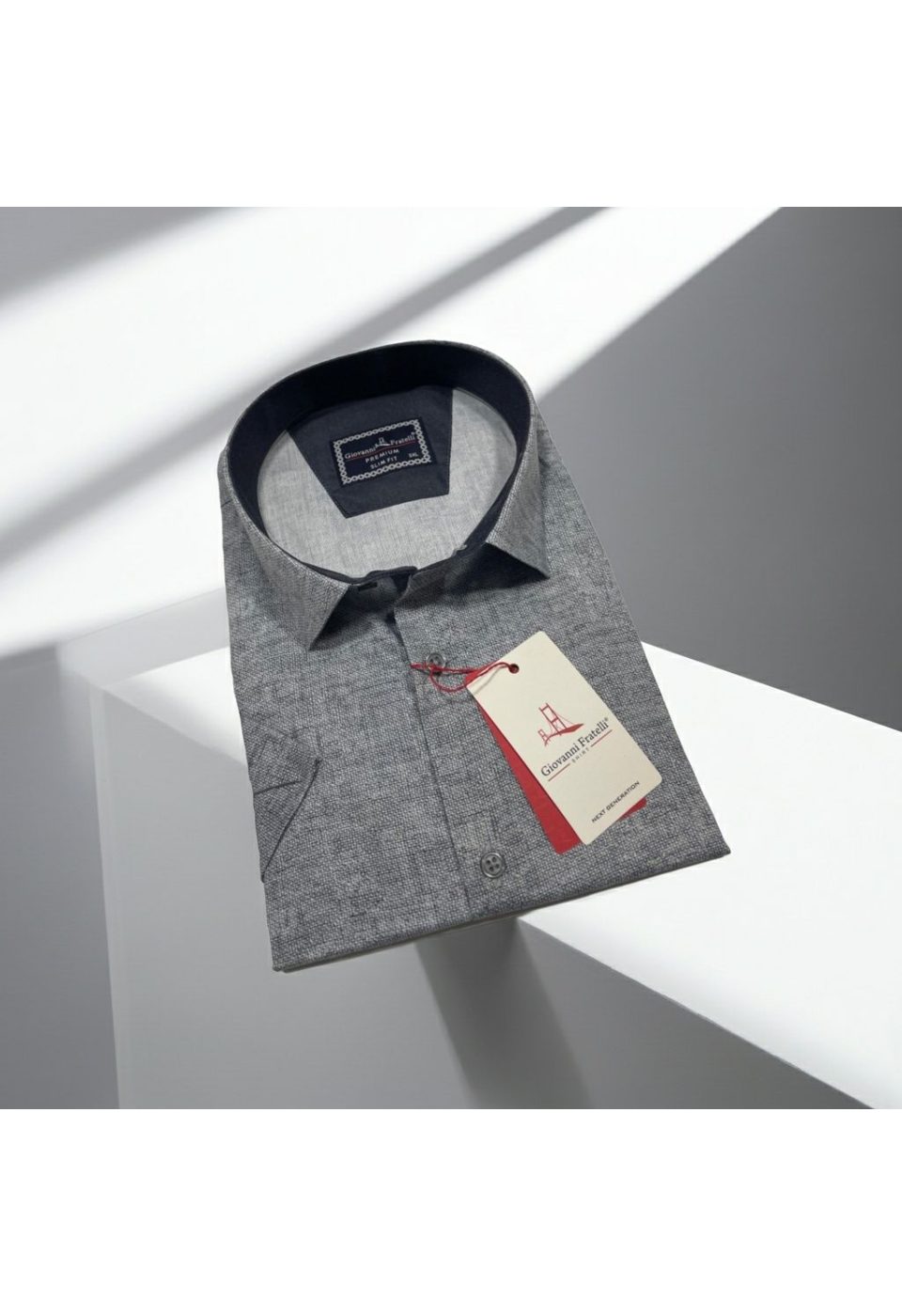 Büyük Beden Slim Fit Kısa Kol Desenli Kott Erkek Gömlek 4GMK313062005 - Giovanni Fratelli