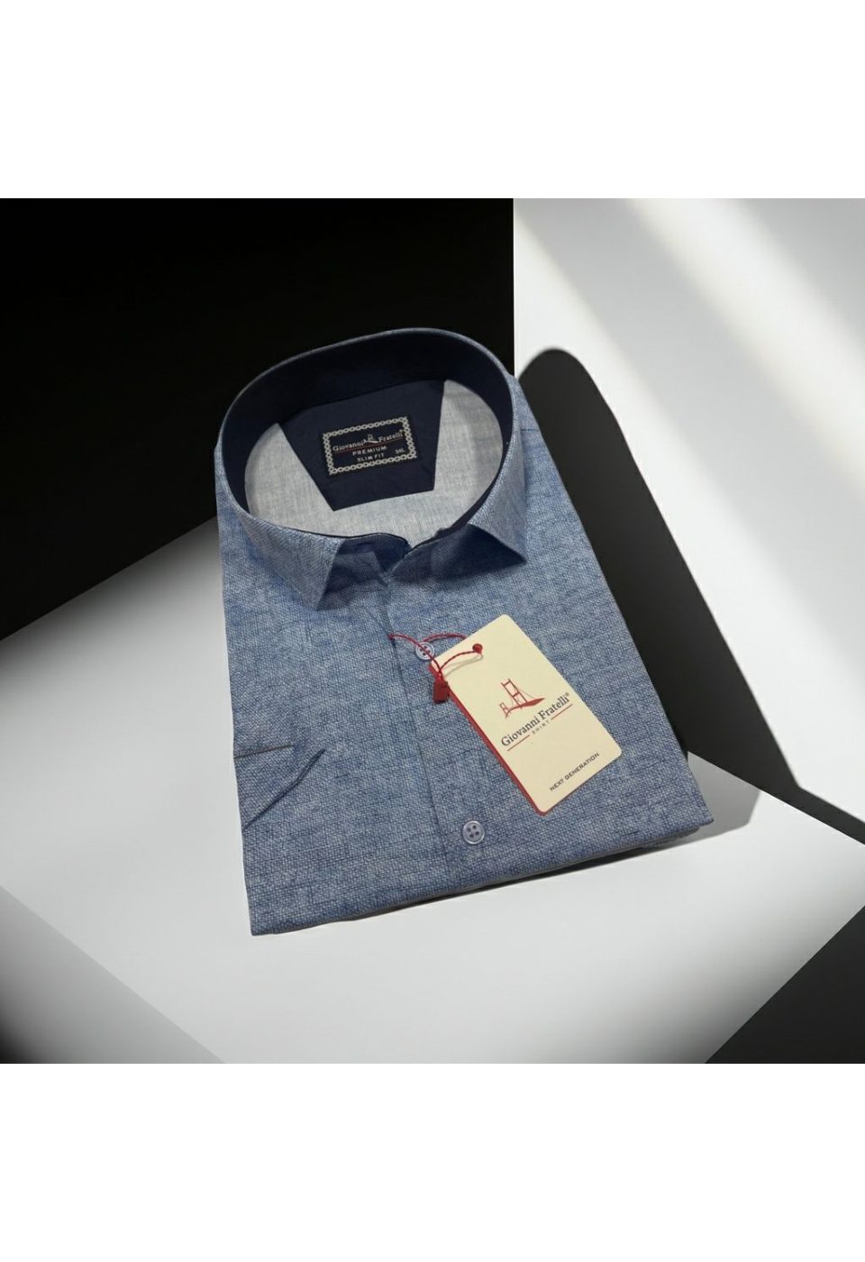 Büyük Beden Slim Fit Kısa Kol Desenli Kott Erkek Gömlek 4GMK313062006 - Giovanni Fratelli