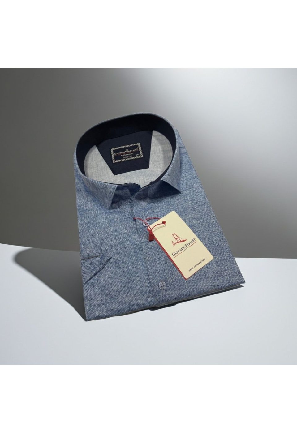 Büyük Beden Slim Fit Kısa Kol Desenli Kott Erkek Gömlek 4GMK313062006 - Giovanni Fratelli